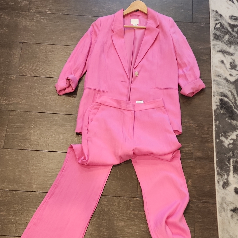Women's Pink Blazer and Pants Set